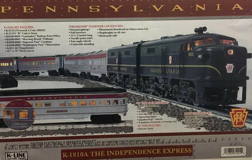 K-Line K-1810A O Gauge Pennsylvania Independence Express Model Train Set - NOS