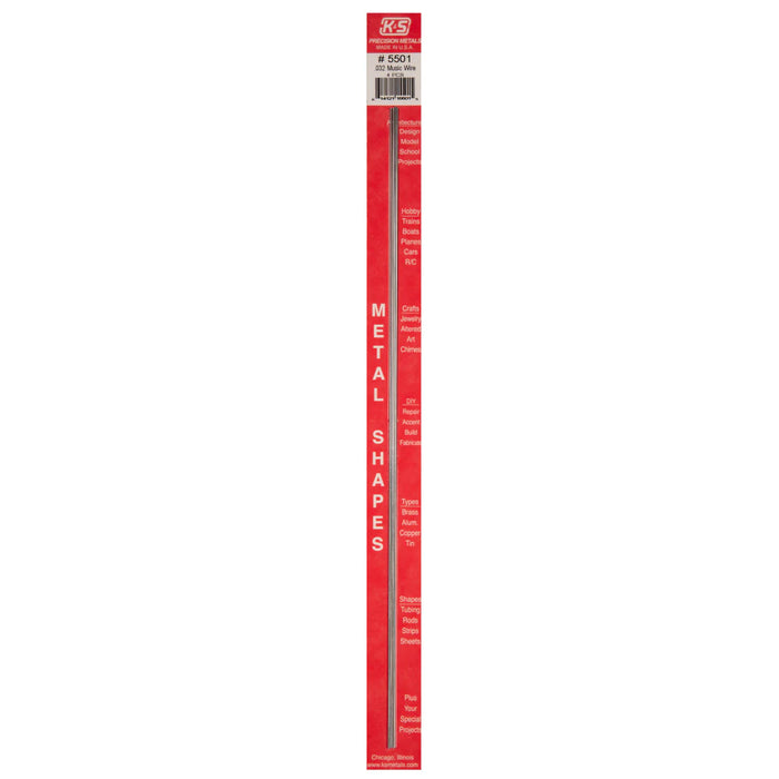 K&S 5501 .032" x 12" Music Wire 4 Pack