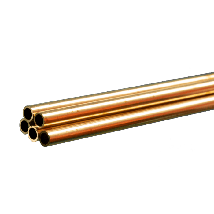 K&S Engineering 1146 5/32"x36" Round Brass Tube with .014 Wall 5 Pack