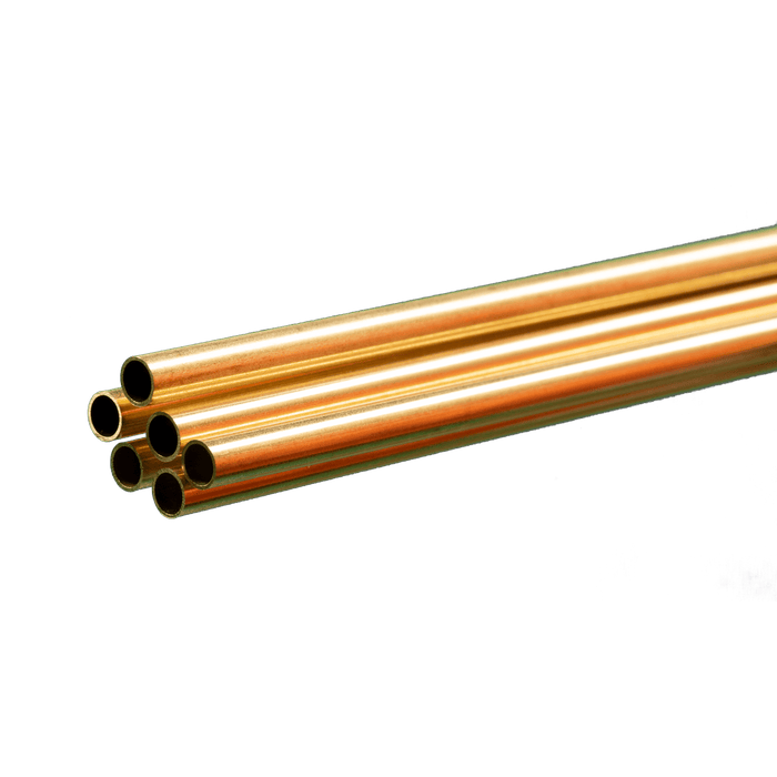 K&S Engineering 1147 3/16"x36" Round Brass Tube with .014 Wall 6 Pack