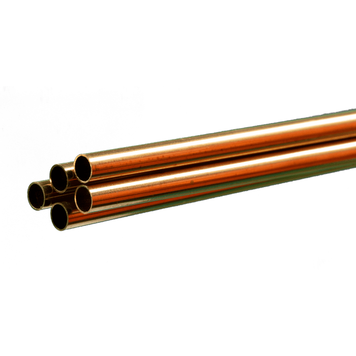 K&S Engineering 1149 1/4"x36" Round Brass Tube with .014 Wall 5 Pack