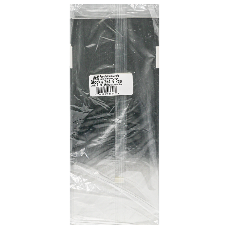 K&S Engineering 254 .008"x4"x10" Tin Sheet Metal 6 Pack