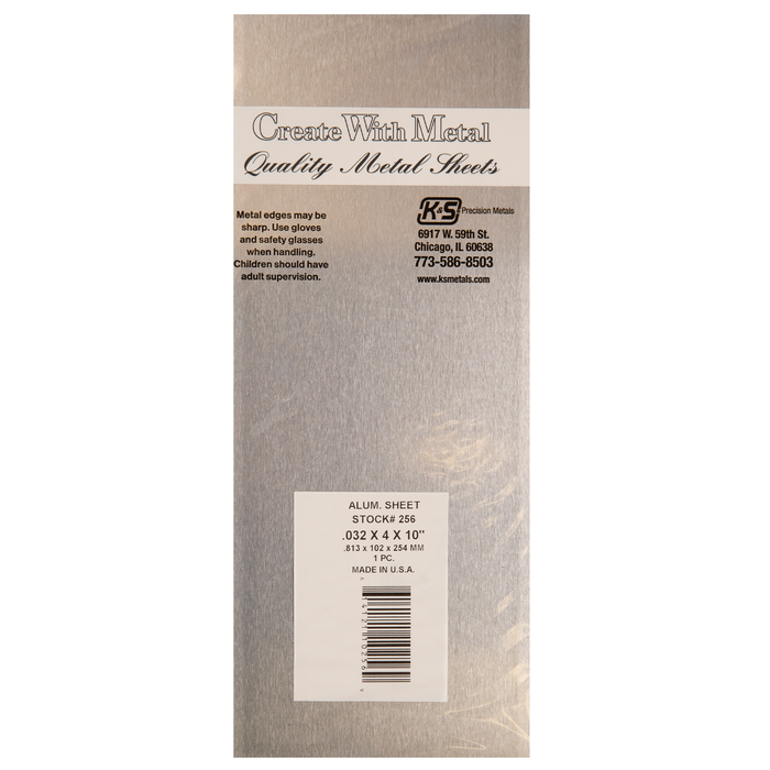 K&S Engineering 256 .032"x4"x10" Aluminum Sheet Metal 6 Pack