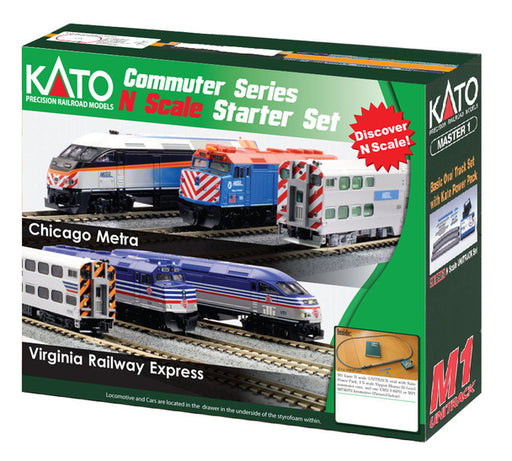 Kato 106-0032 N Scale Chicago Metra Commuter F40PH Train Set