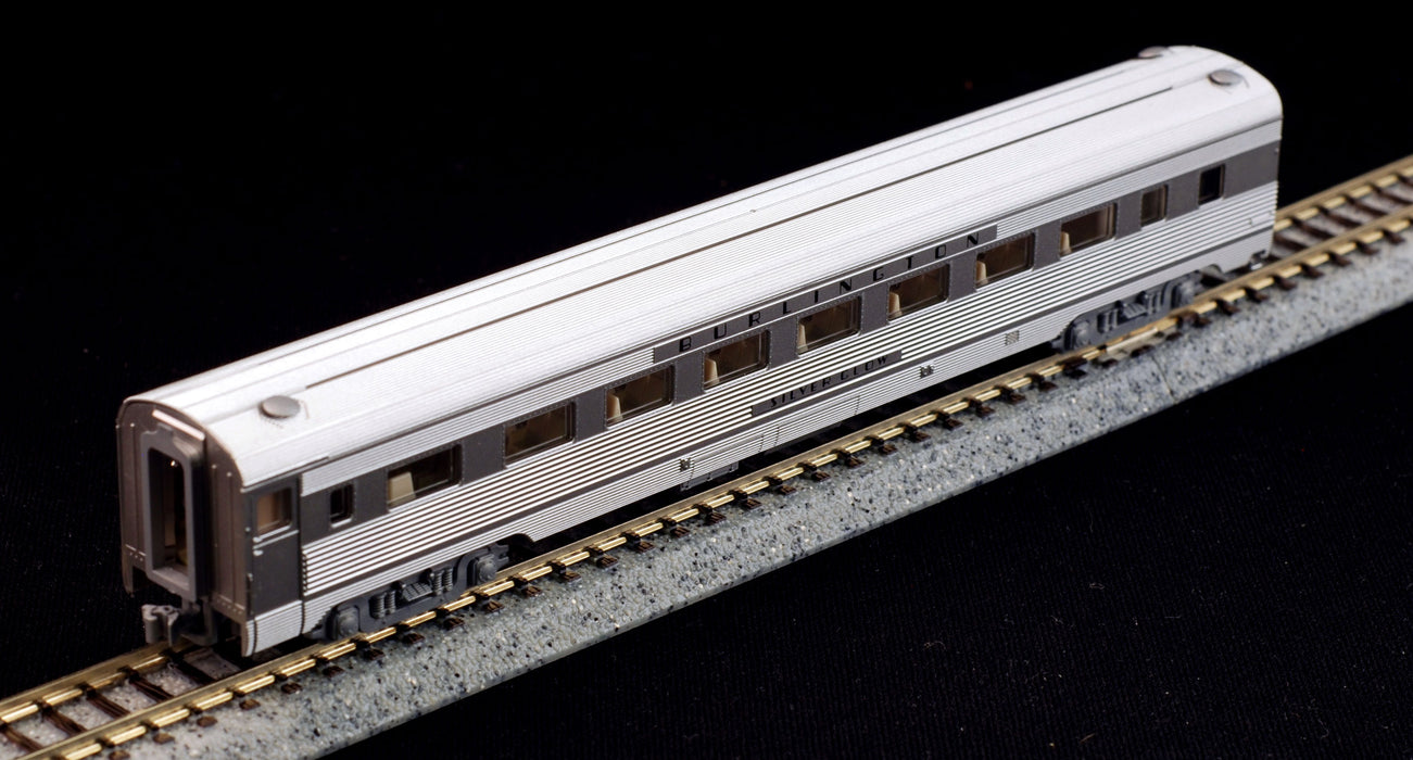 Kato 106-090-1 N Scale CB&Q E5A & Silver Streak Zephyr 6 Car Set with Lights