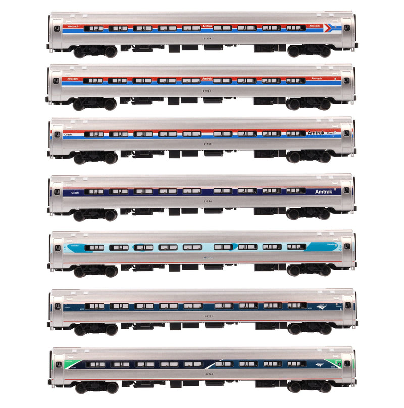 Kato 106-105 N Scale Amtrak Amfleet I Coach 7 Car Set All Phases (Limited Edition) 