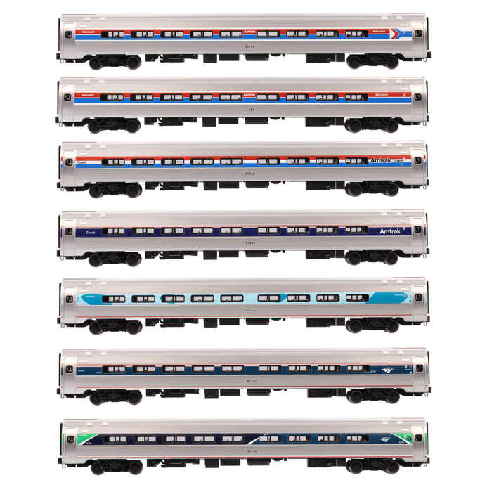 Kato 106-105 N Scale Amtrak Amfleet I Coach 7 Car Set All Phases (Limited Edition) 