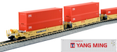 Kato 106-6213 N Gunderson Maxi I 5-Unit Well Car TTX 759368 with Yang Ming Containers