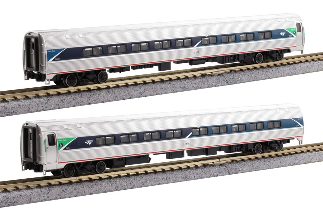 Kato 106-6295 N Scale Amtrak Amfleet II Coach 2 Car Set Phase VII