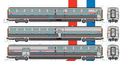 Kato 106-8004-1 N Scale Phase III Amtrak Viewliner II 4 Car Set with Lights