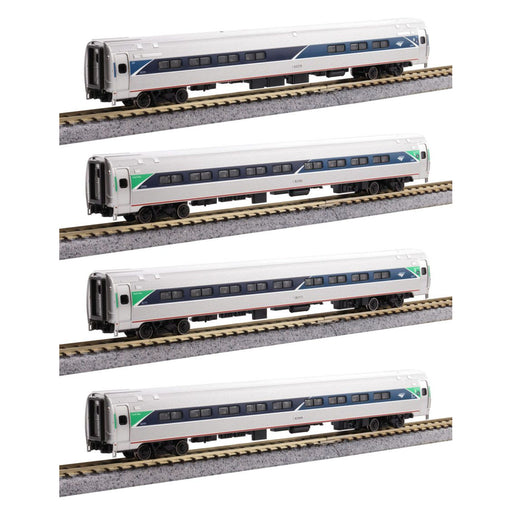 Kato 106-8021 N Scale Amtrak Amfleet I Coach 4 Car Set Phase VII