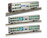 Kato 106-8703-1 N Scale Gallery Bi-Level Commuter Train Metra 3 Car Set with LED Lighting