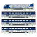 Kato 106-9001-1 N Scale Amtrak SC-44 & Amtrak Pacific Surfliner 4 Unit Base Set DC with Lighting