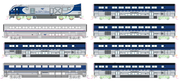 Kato 106-9010-1 N Scale Amtrak SC-44 & Amtrak Pacific Surfliner 8 Unit Set DC with Lighting