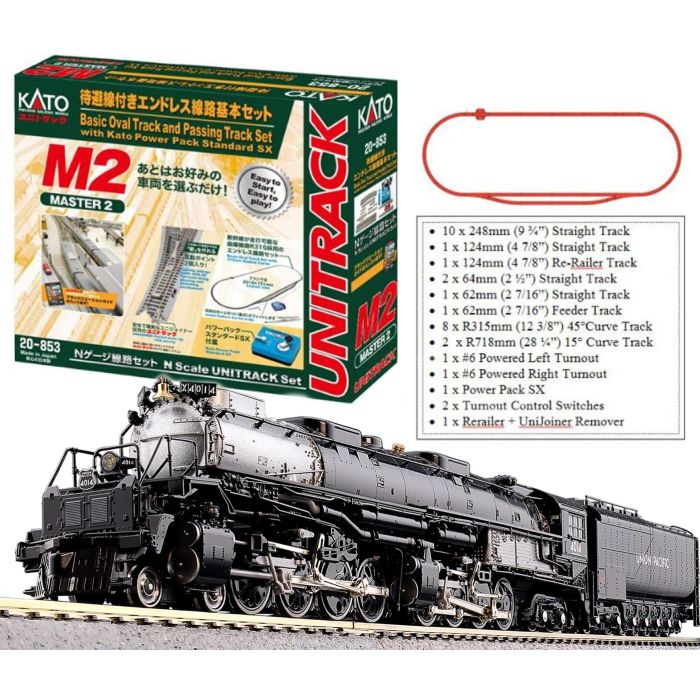 Kato 107-0001 N Scale Union Pacific 4-8-8-4 Big Boy Starter Train Set with M2 Track & Powerpack