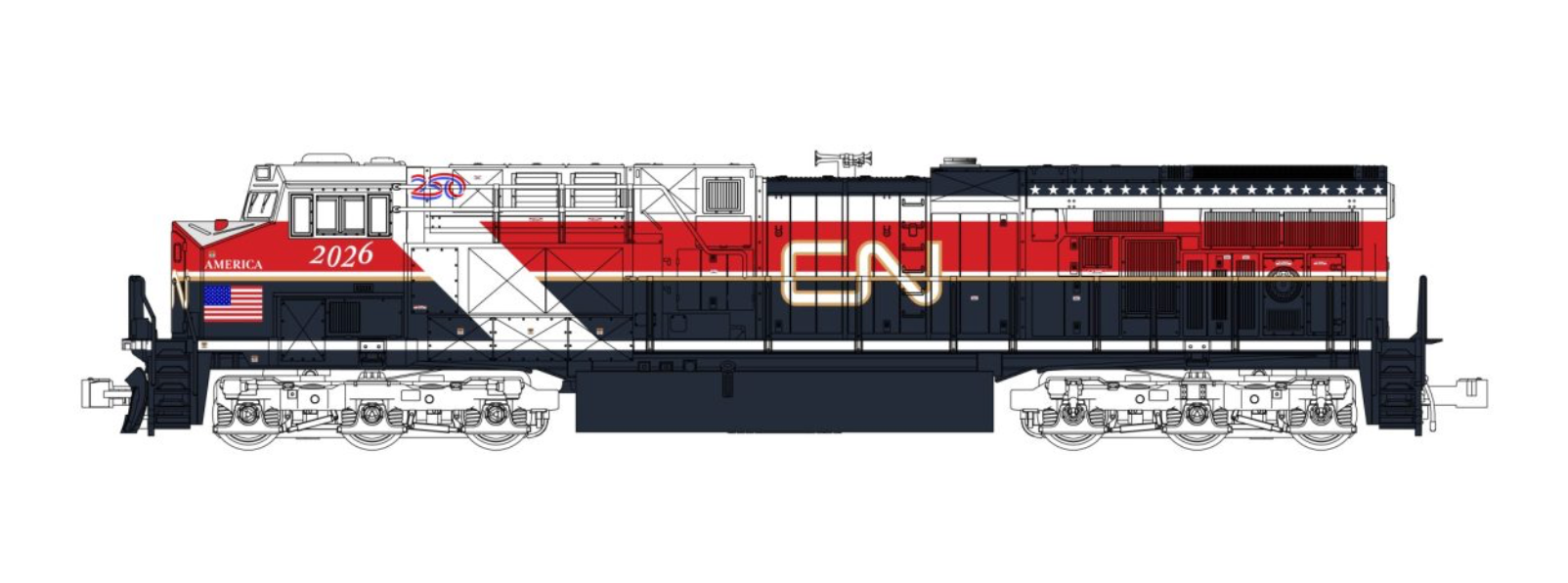 KATO 176-2026 N Scale GE ES44AC GEVO Diesel Canadian Pacific CN 2026  (Air force One)