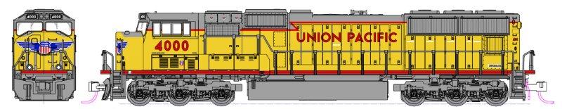 Kato 176-7607DCC N Scale EMD SD70M Union Pacific UP 4000 with DCC