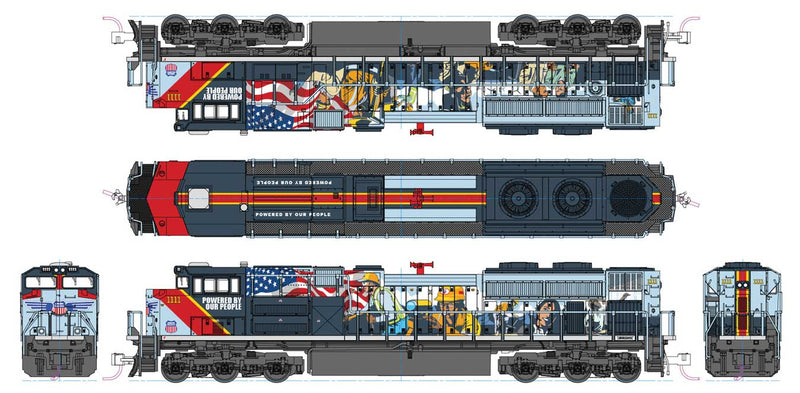 Kato 176-8412LS N Scale EMD SD70ACe Union Pacific UP 1111 (Powered by Our People - DCC & Sound)