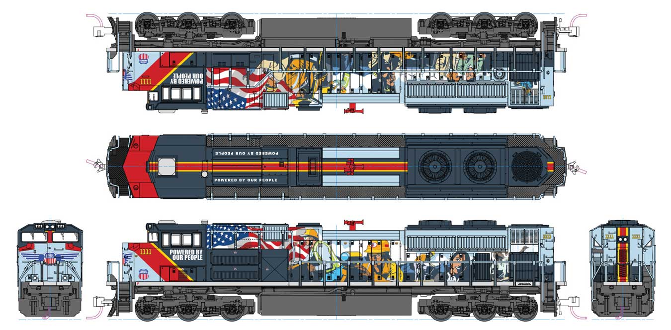 Kato 176-8412LS N Scale EMD SD70ACe Union Pacific UP 1111 (Powered by Our People - DCC & Sound)