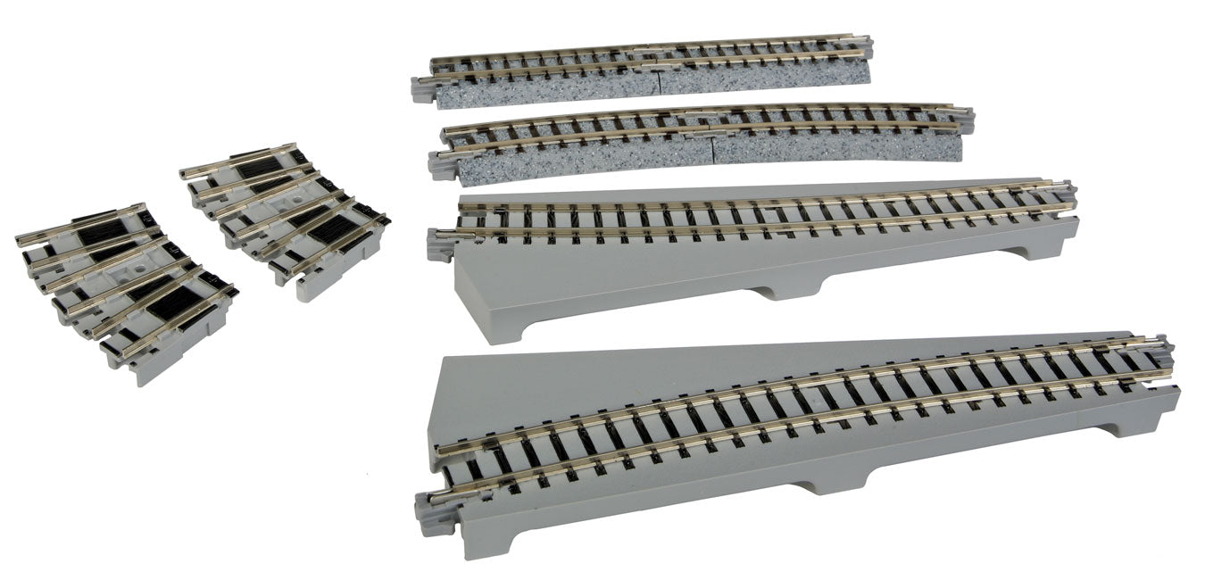 Kato 20286 N Scale UniTrack Turntable Extension Track Set, Curved