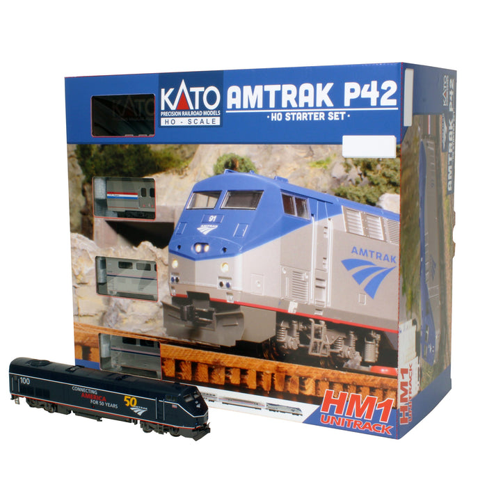 KATO 30-3002 HO Scale Amtrak P42 #100 50th Anniversary Train Set