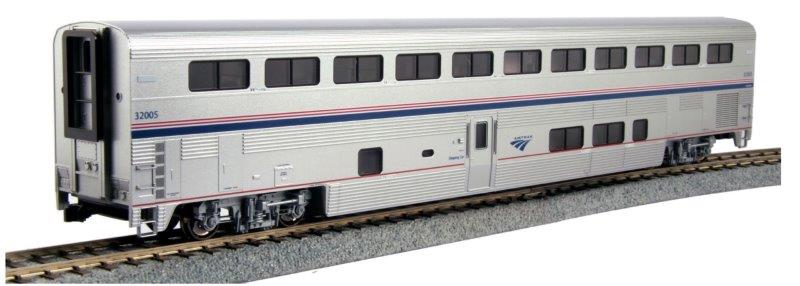 Kato 35-6064-1 HO Scale Amtrak Superliner I Lounge Dome Phase IV 33024 w/ Lights