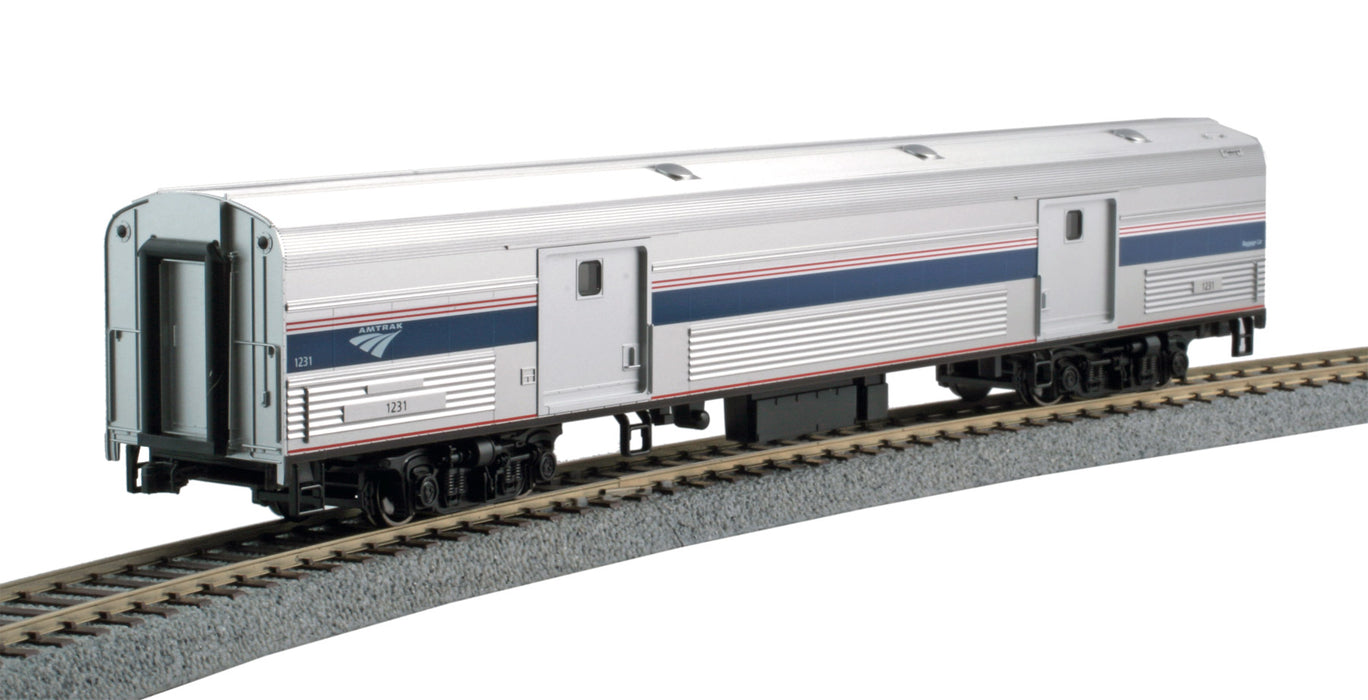 Kato 35-6203-1 HO Scale Baggage Car Amtrak Phase V1 1231 with LED Lighting