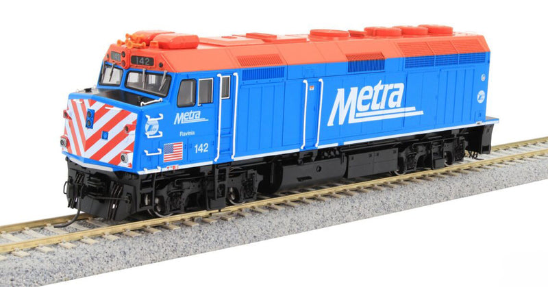 Kato 37-6574 HO Scale F40PH with Ditch lights Chicago Metra #142