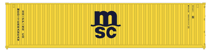 KATO 80055G N Scale 40' Intermodal Container Mediterranean Shipping MSC 2 Pack