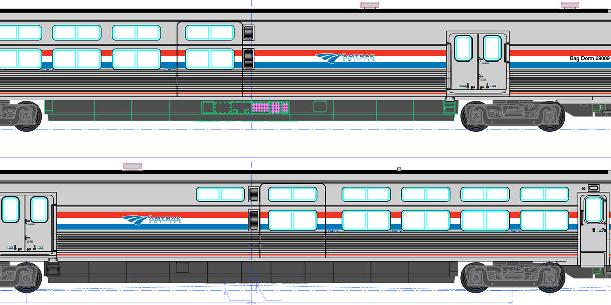 Kato 35-6242-1 HO Scale Amtrak Viewliner II Baggage-Dorm Phase III 690 ...