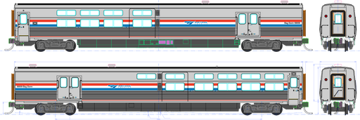 Kato HO Scale Amtrak Viewliner II Baggage-Dorm Phase III