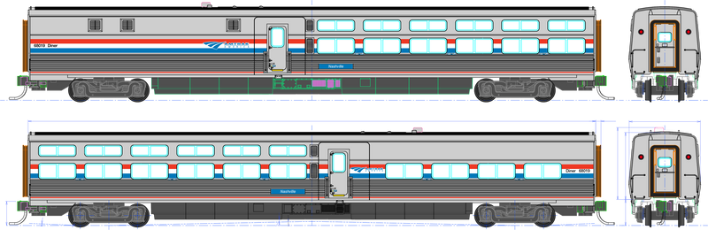 Kato HO Scale Amtrak Viewliner II Diner Phase III