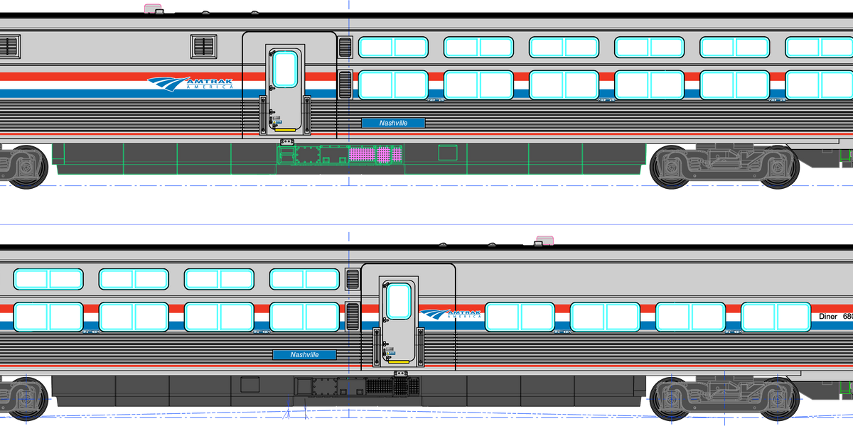 Kato 35-6231 HO Scale Amtrak Viewliner II Diner Phase III 68012 