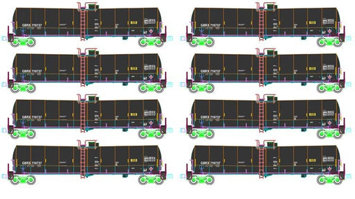 Kato N Scale Greenbrier Tank Car GBRX Set (8 Car Set)
