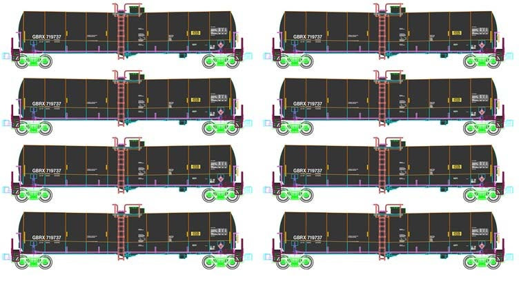 Kato N Scale Greenbrier Tank Car GBRX Set (8 Car Set)