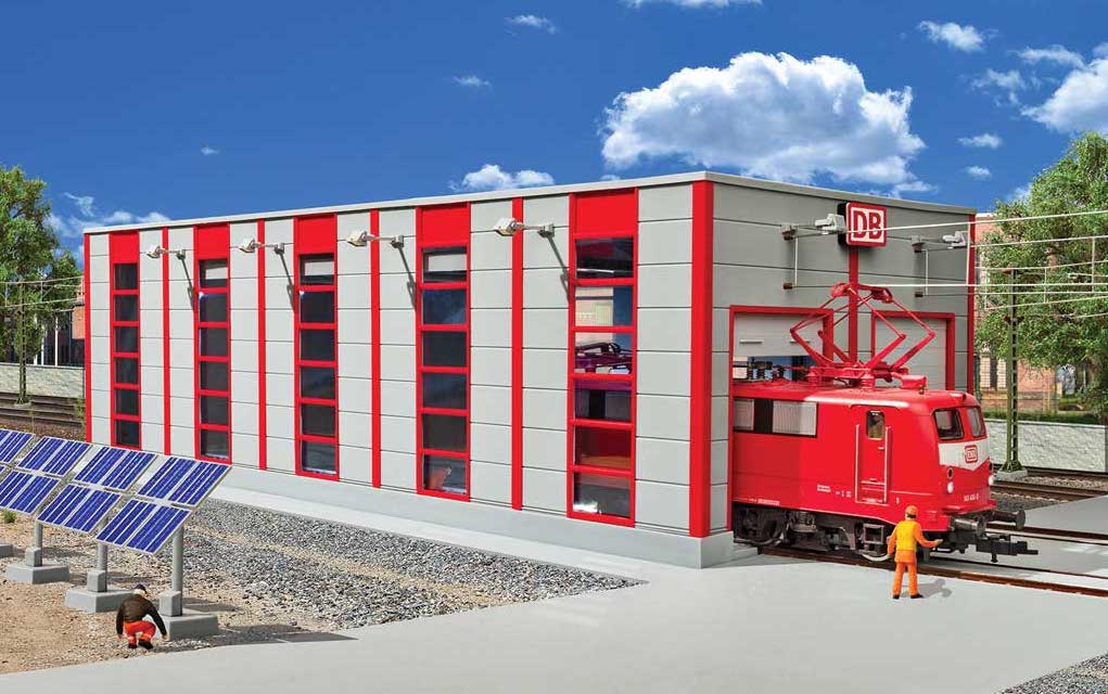 Kibri 39256 HO Scale Modern 2Track Locomotive Maintenance Shed Kit