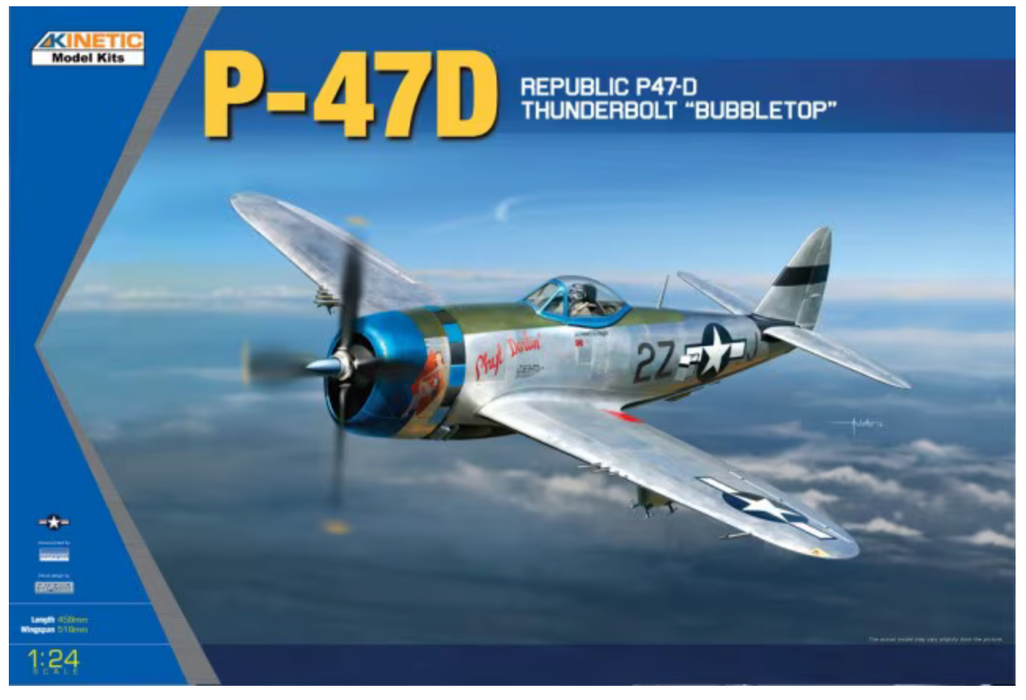 Kinetic 3207 1/24 Republic P-47D Thunderbolt "Bubbletop" Model Aircraft Kit