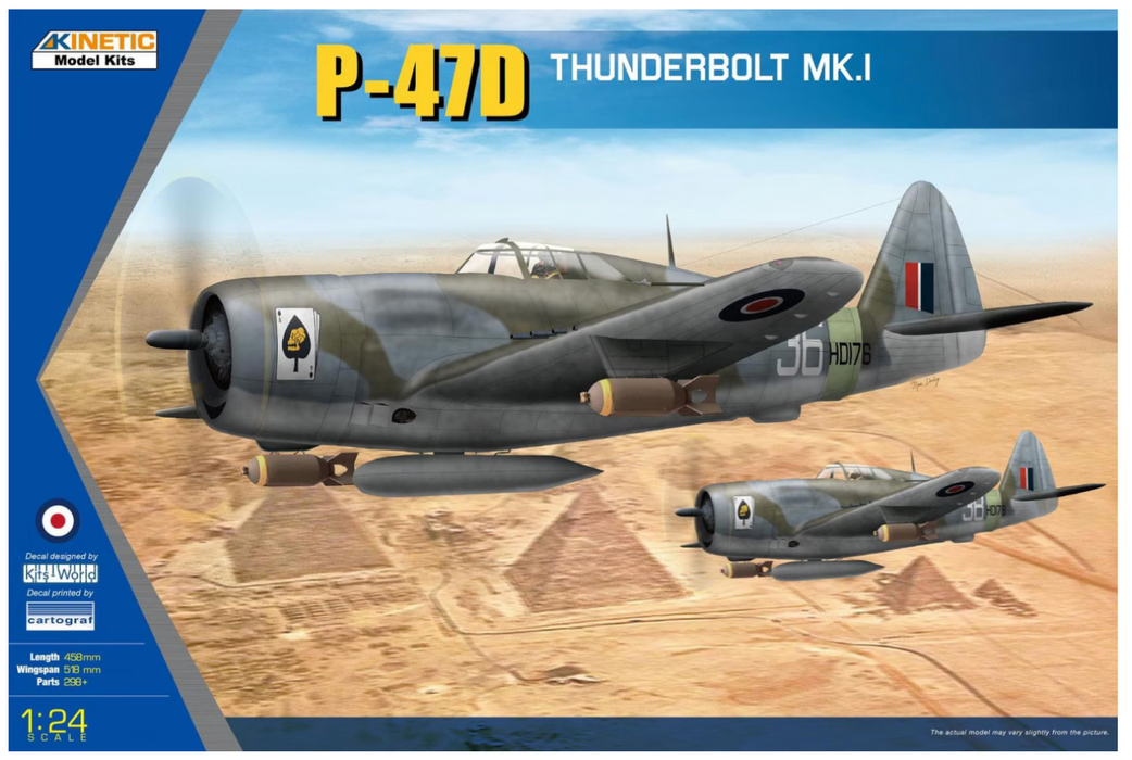 Kinetic 3212 1/24 Republic P-47D Thunderbolt Mk.1 Model Aircraft Kit