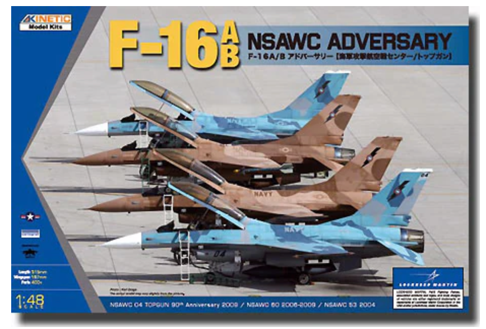 Kinetic 48004 1/48 F-16A/B NSAWC Adversary Model Aircraft Kit