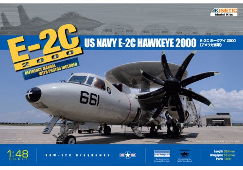 Kinetic 48016 1/48 E-2C Hawkeye 2000 US Navy Early Warning Model Aircraft Kit