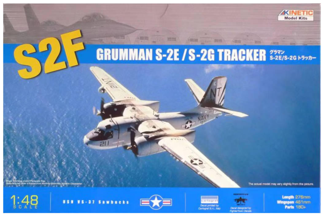 Kinetic 48024 1/48 Grumman S-2E/S-2G Tracker USN VS-37 Sawbucks Model Aircraft Kit
