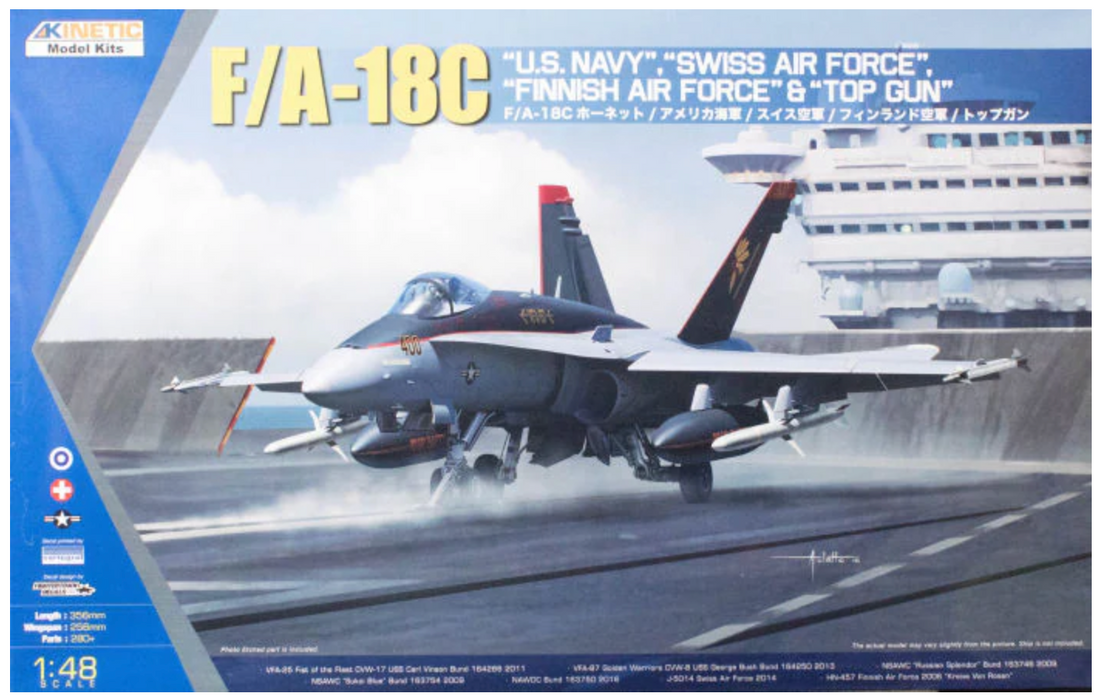 Kinetic 48031 1/48 F/A-18C Hornet US Navy Top Gun Model Aircraft Kit