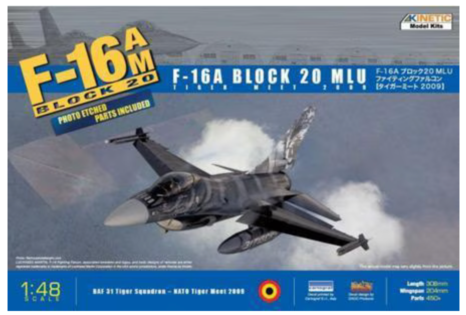Kinetic 48036 1/48 F-16A Block 20 MLU Tiger Meet 2009 Model Aircraft Kit