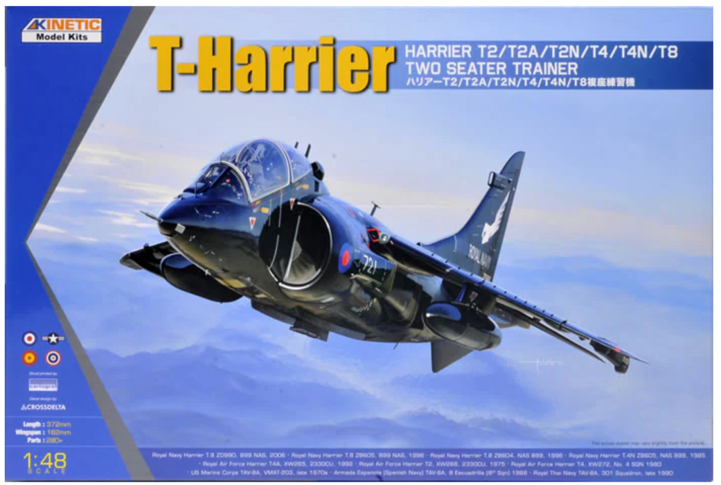 Kinetic 48040 1/48 T-Harrier T2/T2A/T2N/T4/T4N/T8 Trainer Model Aircraft Kit
