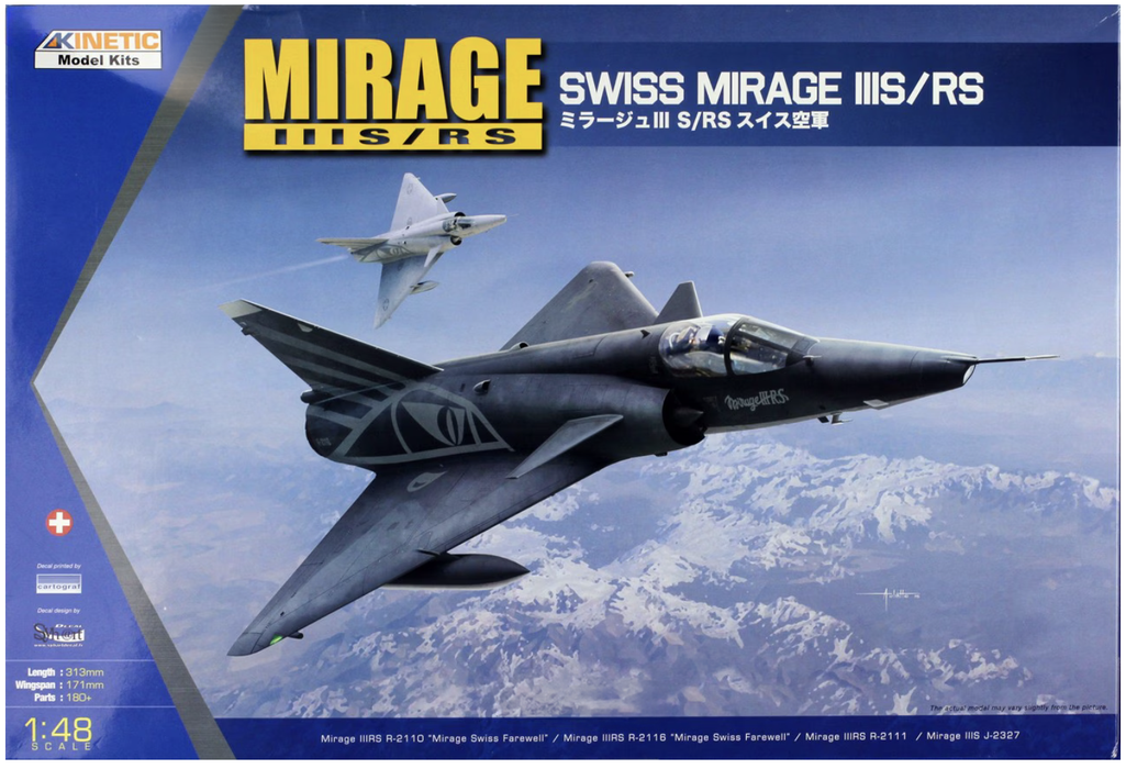 Kinetic 48058 1/48 Swiss Air Force Mirage IIIS/RS Model Aircraft Kit