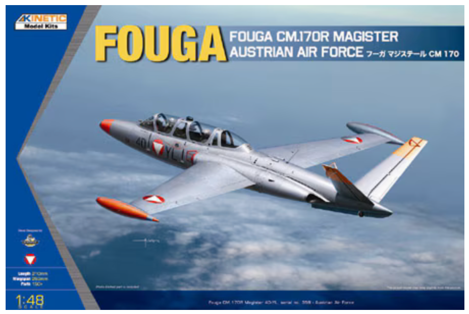 Kinetic 48059 1/48 Fouga CM.170R Magister Austrian Air Force Model Aircraft Kit