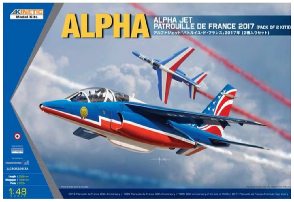 Kinetic 48064 1/48 Alpha Jet `Patrouille de France 2017` 2-Pack Model Aircraft Kit