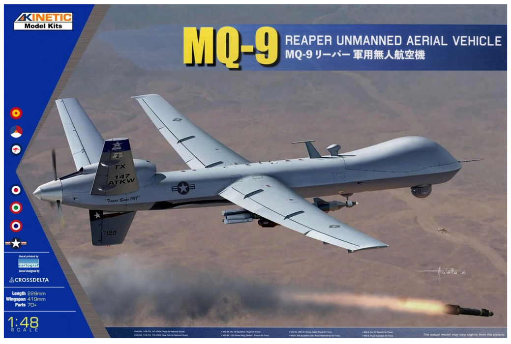Kinetic 48067 1/48 MQ-9 Reaper Unmanned Aerial Vehicle Model Kit