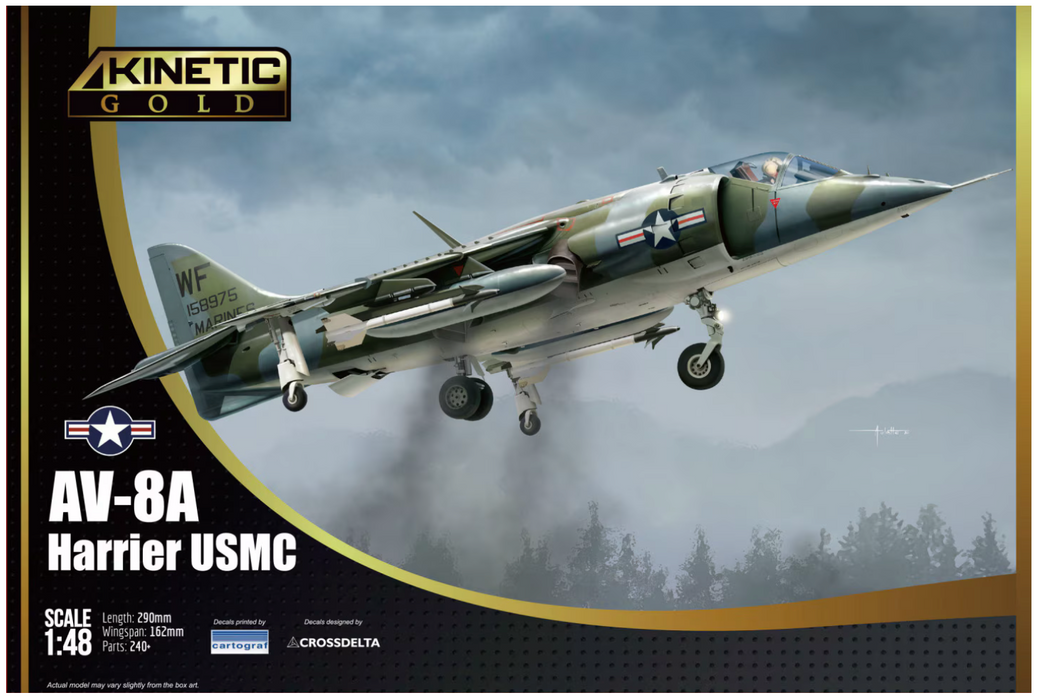 Kinetic 48072 1/48 AV-8A Harrier USMC Model Aircraft Kit