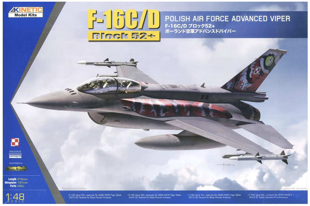 Kinetic 48076 1/48 F-16C/D Block 52+ Polish Advanced Viper Model Aircraft Kit